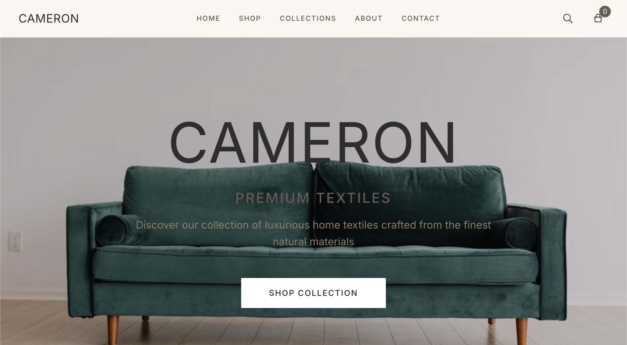 Cameron Textiles website screenshot